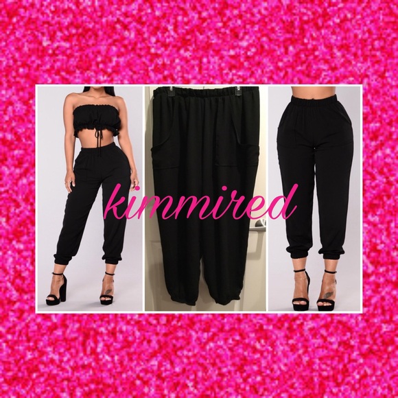Fashion Nova Pants - Fashion Nova Black Joggers ~Untagged 3X ~WORN ONCE